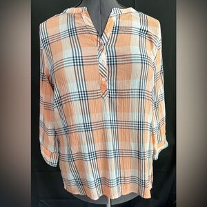 St. John’s Bay Women's Plaid Button-Up Shirt Large